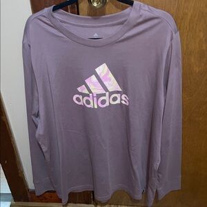 adidas Mauve Long Sleeve Tee with Marble Logo